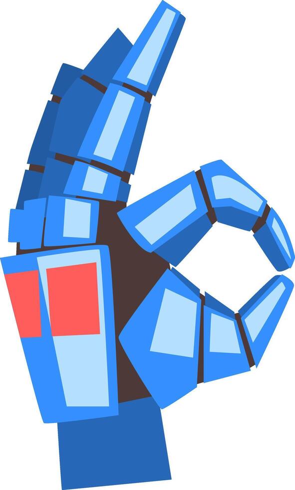 Robot Hand Showing Ok Gesture, Mechanical Palm Gesturing, Artificial Intelligence Illustration vector
