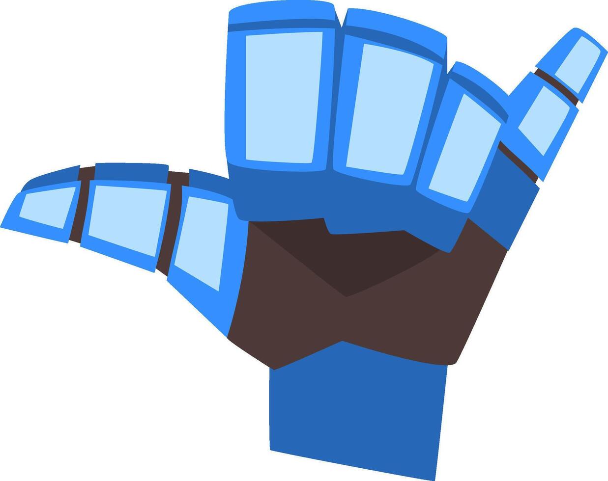 robot mano demostración llamada yo gesto, mecánico palma gesticulando, artificial inteligencia ilustración vector