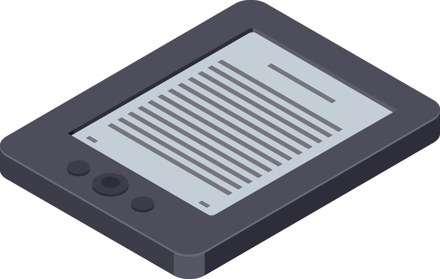 Portable electronic device featuring a bright screen displaying ebook text, providing a convenient and accessible reading experience for literature enthusiasts and learners alike vector