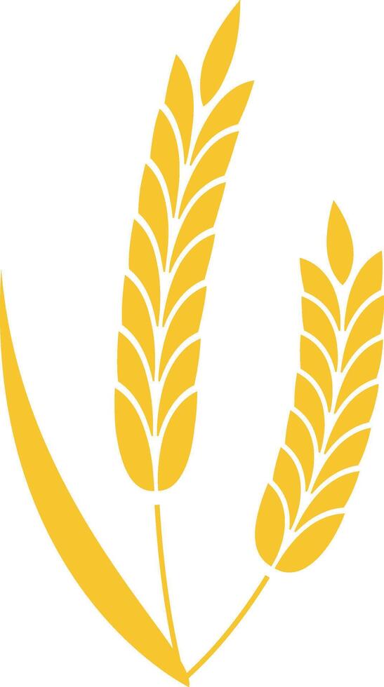 Two stylized wheat stalks are forming a simple and elegant logo, suitable for businesses related to agriculture, farming, baking, or food production vector
