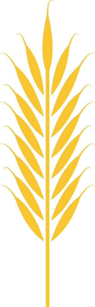 Yellow illustration featuring an ear of wheat, isolated against a white background, symbolizing agriculture, farming, healthy food, and various cereals vector