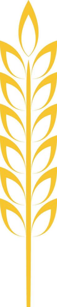 Golden wheat stalk icon representing agriculture, farming, and harvest, featuring a simple and elegant design that highlights food production and natural growth in a minimalist style vector