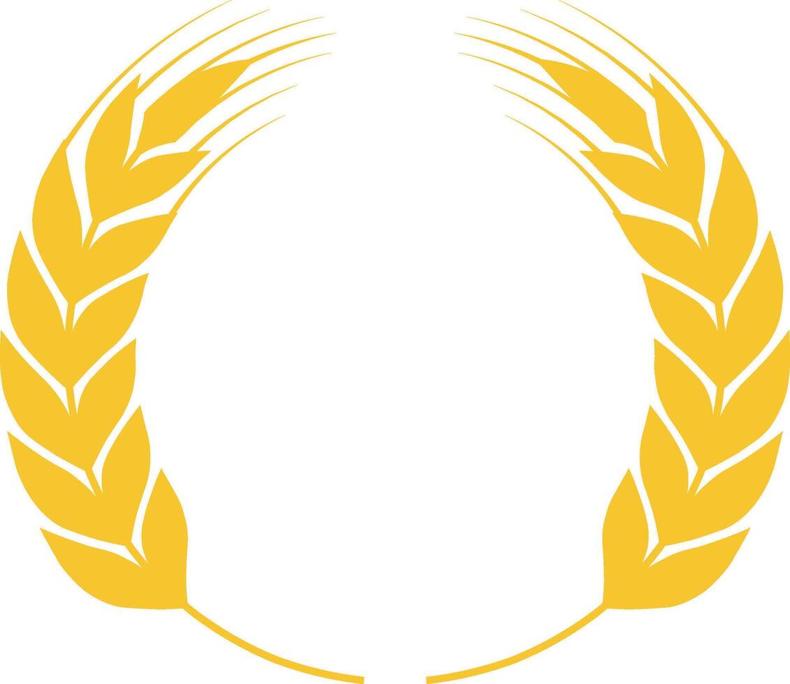 Golden wheat stalks forming a circle, representing agriculture, harvest, and healthy eating, perfect for logos, labels, and various design projects related to farming, baking, and food industry vector