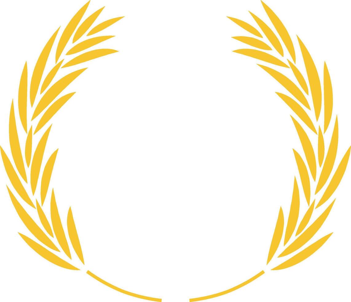 Circular golden laurel wreath, a symbol of victory, achievement, and honor, perfect for awards, logos, and emblems representing success and accomplishment vector