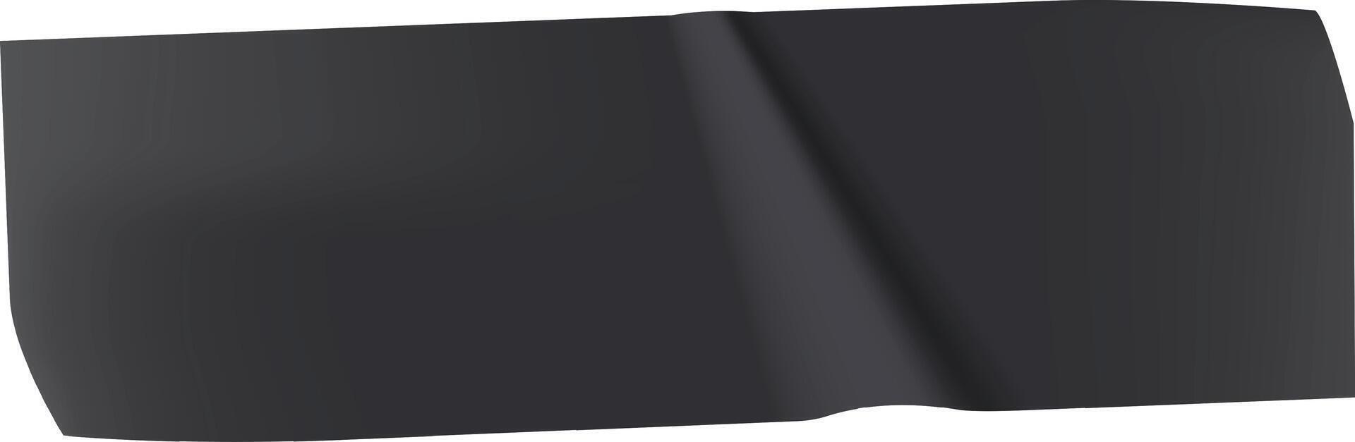 Black adhesive tape folded diagonally, casting a realistic shadow on a clean white background, enhancing graphic design projects with its versatile texture and minimalistic style vector