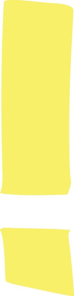 Bright yellow exclamation mark painted with expressive brush strokes on a clean white background, symbolizing warning, alertness, caution, and the need for attention or advice vector