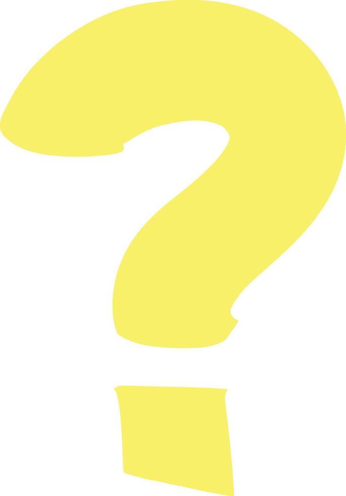 Bright yellow question mark symbolizing curiosity, confusion, or a need for information, prompting investigation and problem solving in various contexts vector