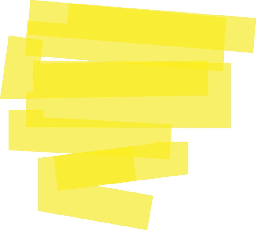 Overlapping yellow highlighter strokes create an engaging abstract composition against a clean white background, offering versatile options for various design projects vector