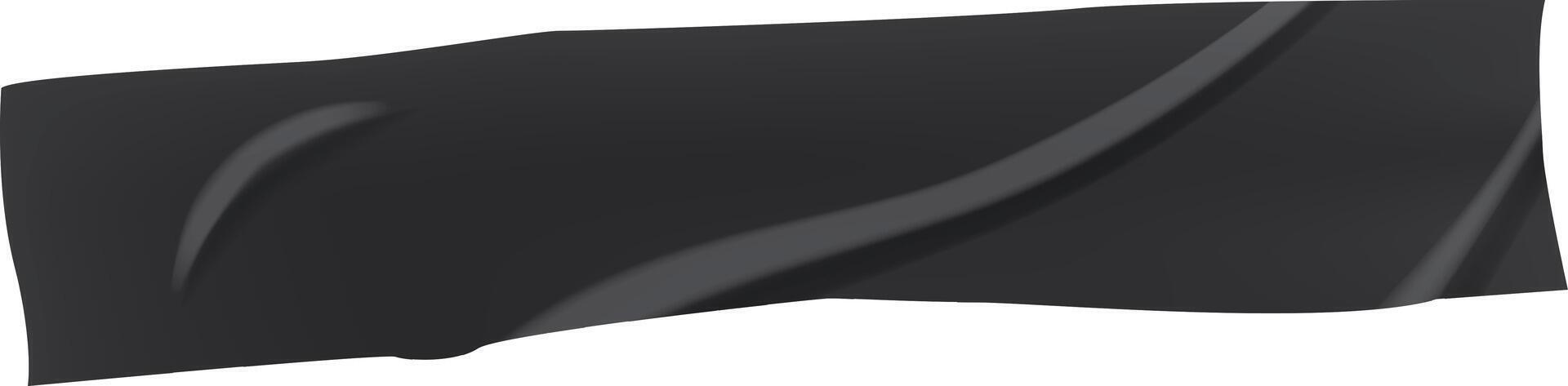 Crumpled and creased black adhesive tape isolated against a white background, offering a textured and abstract visual element that enhances design compositions and creative projects vector