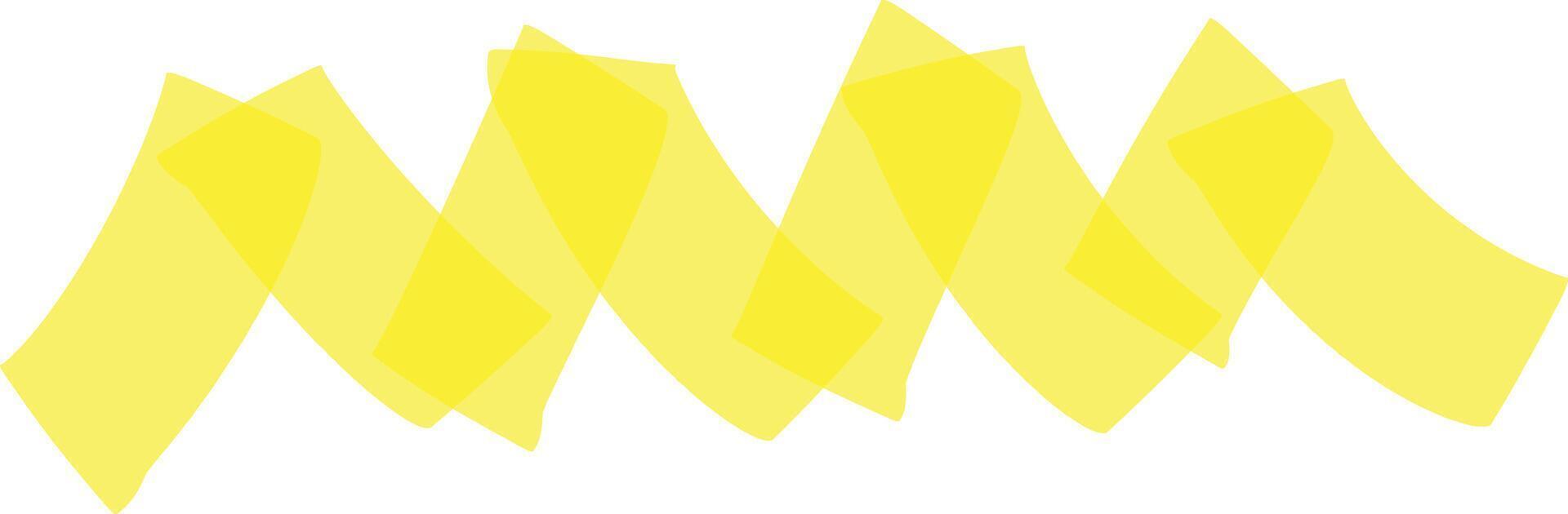 Abstract composition featuring translucent yellow geometric shapes overlapping and creating a wavy, dynamic pattern against a white background, suitable for various design projects vector