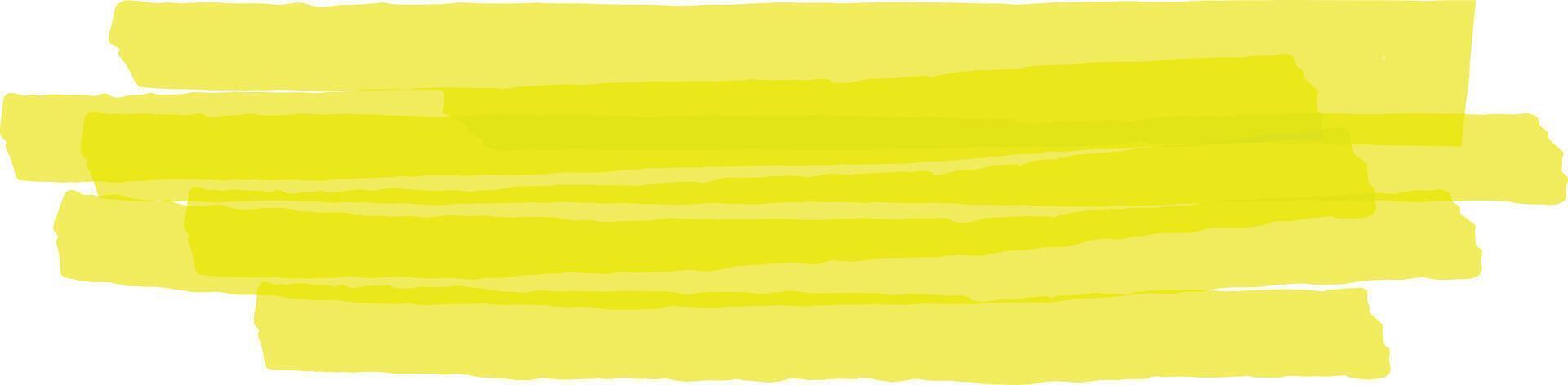 Several overlapping strokes of a bright yellow marker create a visually striking highlighted area, perfect for adding emphasis or drawing attention to specific content vector