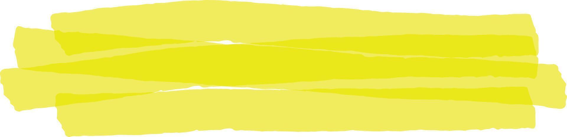 Wide brush stroke made with a bright yellow highlighter pen creating a vivid spot of color for emphasizing important text or highlighting key information vector