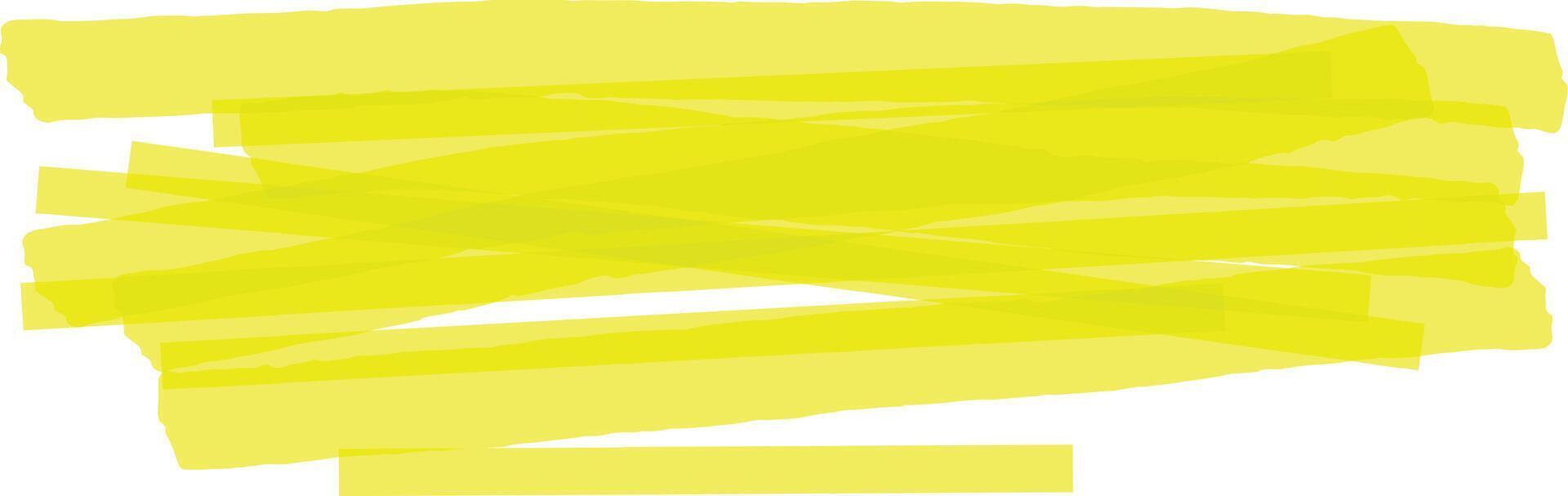 Multiple overlapping strokes of a bright yellow highlighter create a vibrant, textured background, perfect for adding a pop of color and visual interest to any project vector