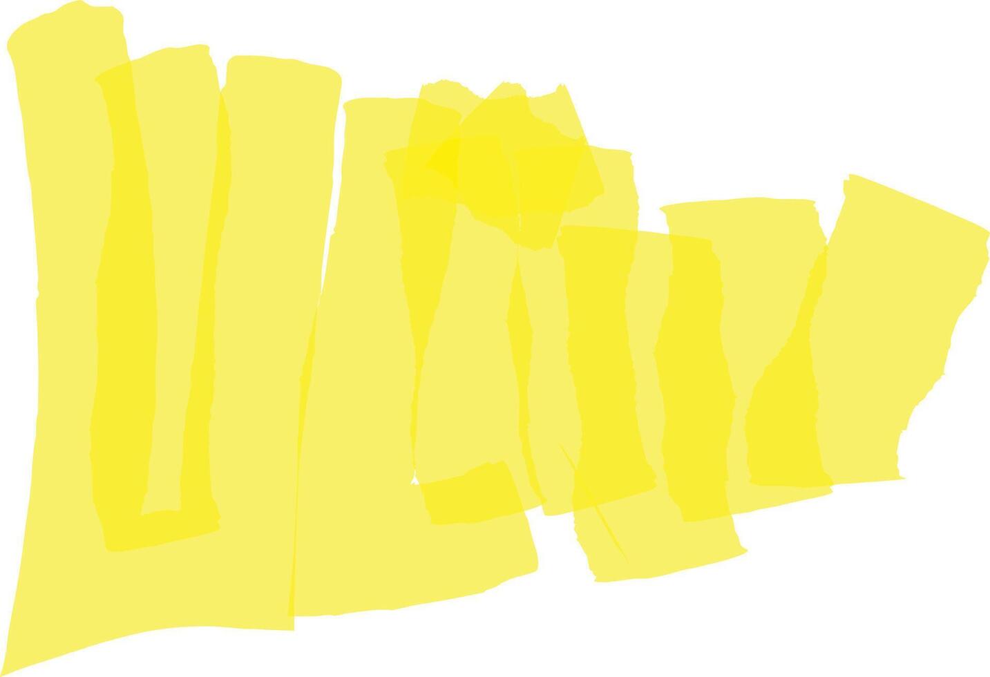 Wide brush strokes of vibrant yellow paint create an abstract composition, forming a dynamic and modern art piece with a focus on texture and color vector
