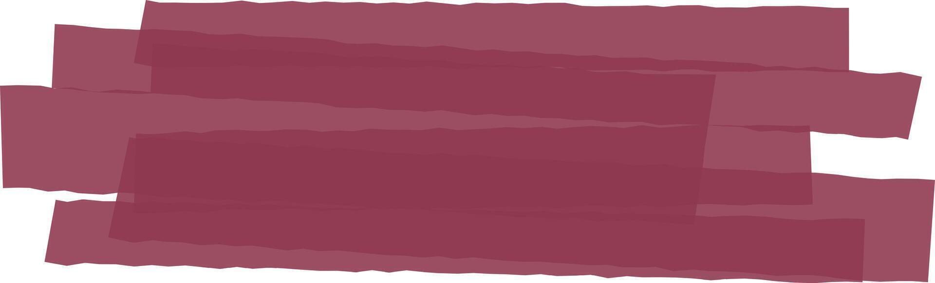 Several overlapping burgundy torn paper stripes create a dynamic abstract composition, adding depth and texture with their irregular edges and layered arrangement vector