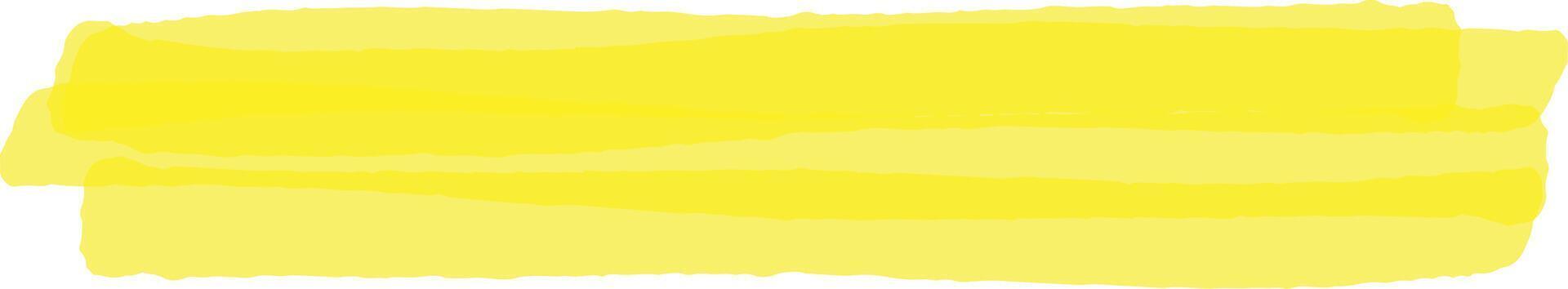 Wide horizontal banner featuring multiple overlapping brushstrokes of vibrant yellow watercolor paint, creating a textured and artistic backdrop vector