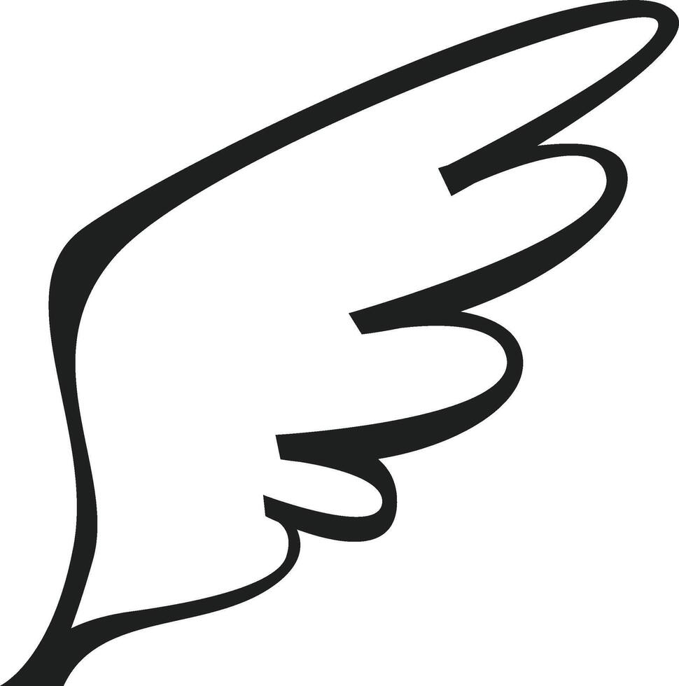 Elegant line art featuring a graceful wing captures the essence of freedom and flight, inspiring thoughts of soaring through the sky and embracing nature's beauty vector