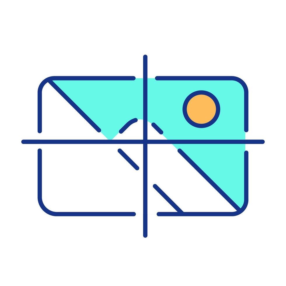 Vision transformer RGB color icon. Image recognition technology. Processing graphic files with AI technology. Digital content. Isolated illustration. Simple filled line drawing. Editable stroke vector