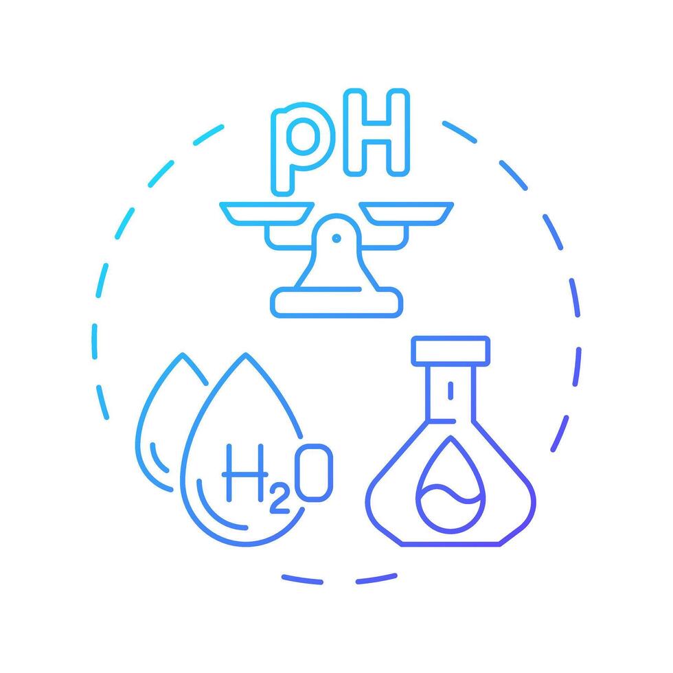 Chemical properties of water blue gradient concept icon. Determine liquid suitability for usage. Quality control. Round shape line illustration. Abstract idea. Graphic design. Easy to use in article vector