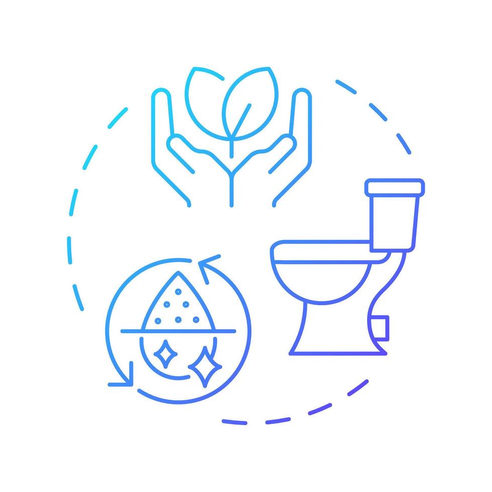 Onsite water reuse blue gradient concept icon. Wastewater processing and recycling. Liquid treatment process. Round shape line illustration. Abstract idea. Graphic design. Easy to use in booklet vector