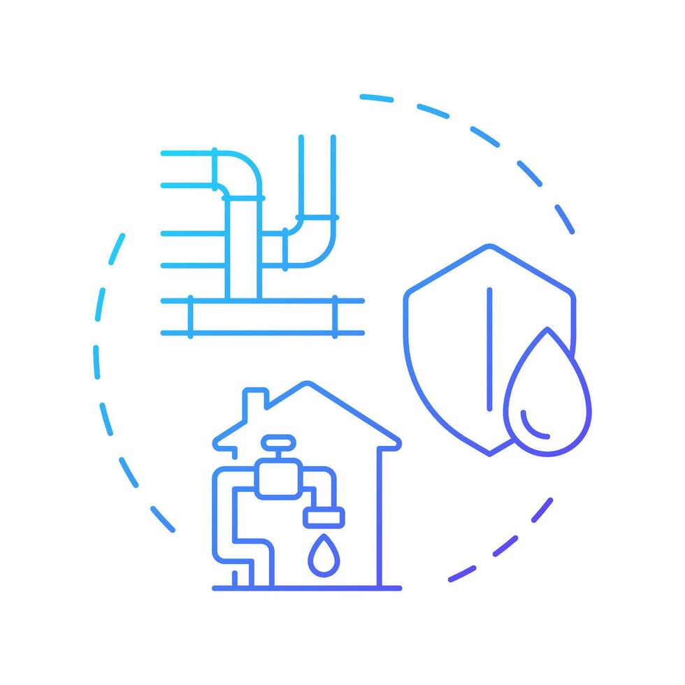 Water security blue gradient concept icon. Additional source for shortages. Benefit of liquid recycling. Round shape line illustration. Abstract idea. Graphic design. Easy to use in booklet vector