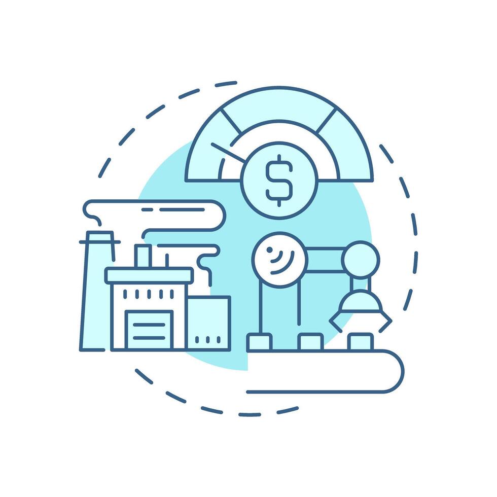 Cost leadership soft blue concept icon. Competitive advantage performance. Business financial strategy. Round shape line illustration. Abstract idea. Graphic design. Easy to use in brochure vector