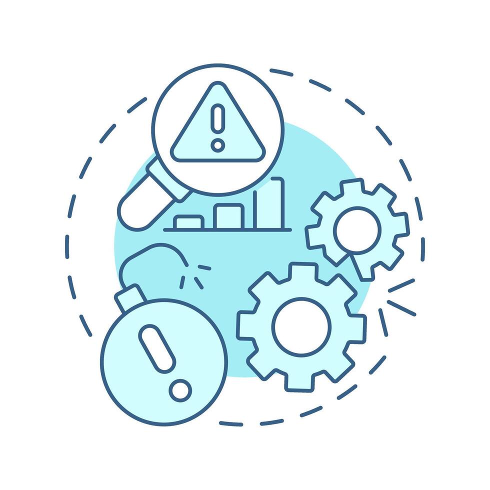Threats soft blue concept icon. Potential commercial company damage. SWOT analysis in business planning. Round shape line illustration. Abstract idea. Graphic design. Easy to use in brochure vector