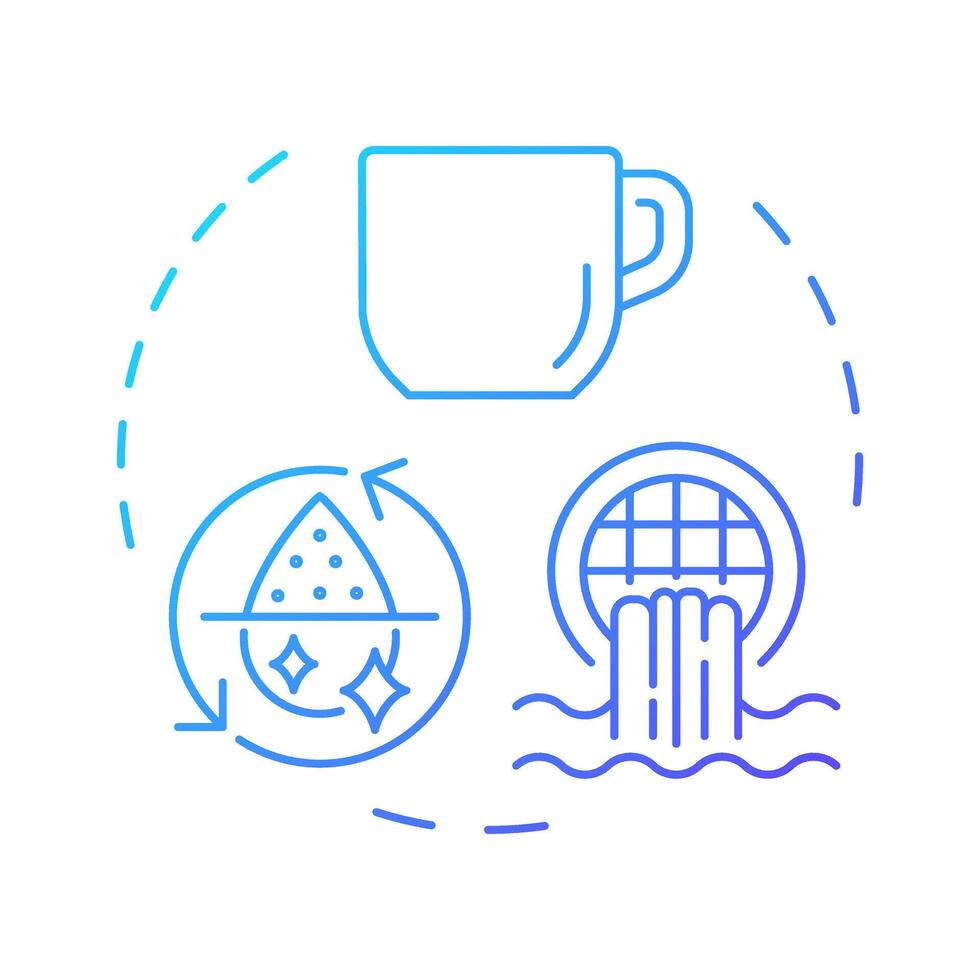 Potable water reuse blue gradient concept icon. Advanced treatment of wastewater. Drinking standards providing. Round shape line illustration. Abstract idea. Graphic design. Easy to use in booklet vector
