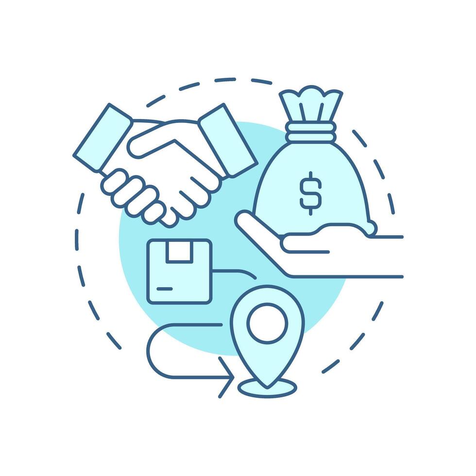 Supplier power soft blue concept icon. Influence price and terms of services providing. Porter 5 forces. Round shape line illustration. Abstract idea. Graphic design. Easy to use in brochure vector