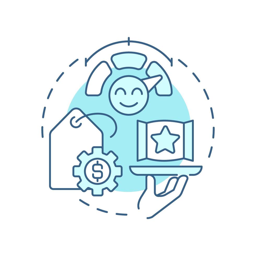 Customer power soft blue concept icon. Clients influence on prices and market processes. Porter 5 forces. Round shape line illustration. Abstract idea. Graphic design. Easy to use in article vector