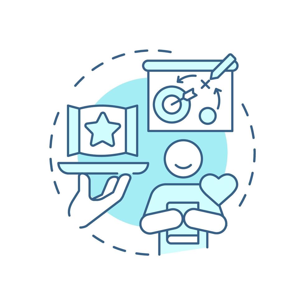 Defensive strategy soft blue concept icon. Offering high quality products. Competitive business management. Round shape line illustration. Abstract idea. Graphic design. Easy to use in article vector