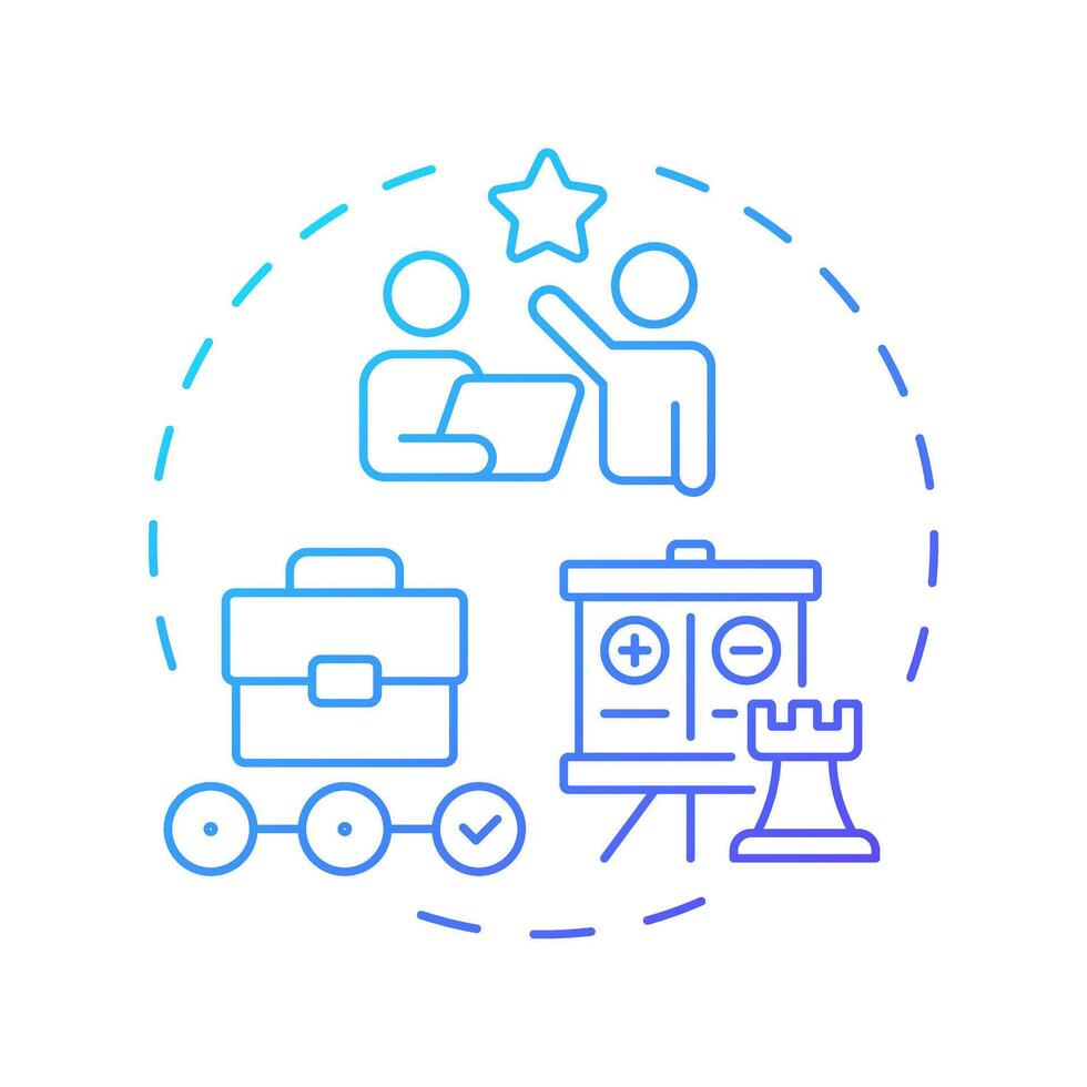 Succession planning blue gradient concept icon. Developing employees potential. Human resource management system. Round shape line illustration. Abstract idea. Graphic design. Easy to use in brochure vector