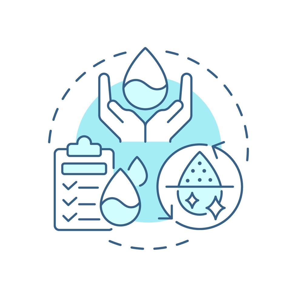 Clean water and sanitation soft blue concept icon. Regulatory compliance, checklist. Round shape line illustration. Abstract idea. Graphic design. Easy to use in infographic, presentation vector
