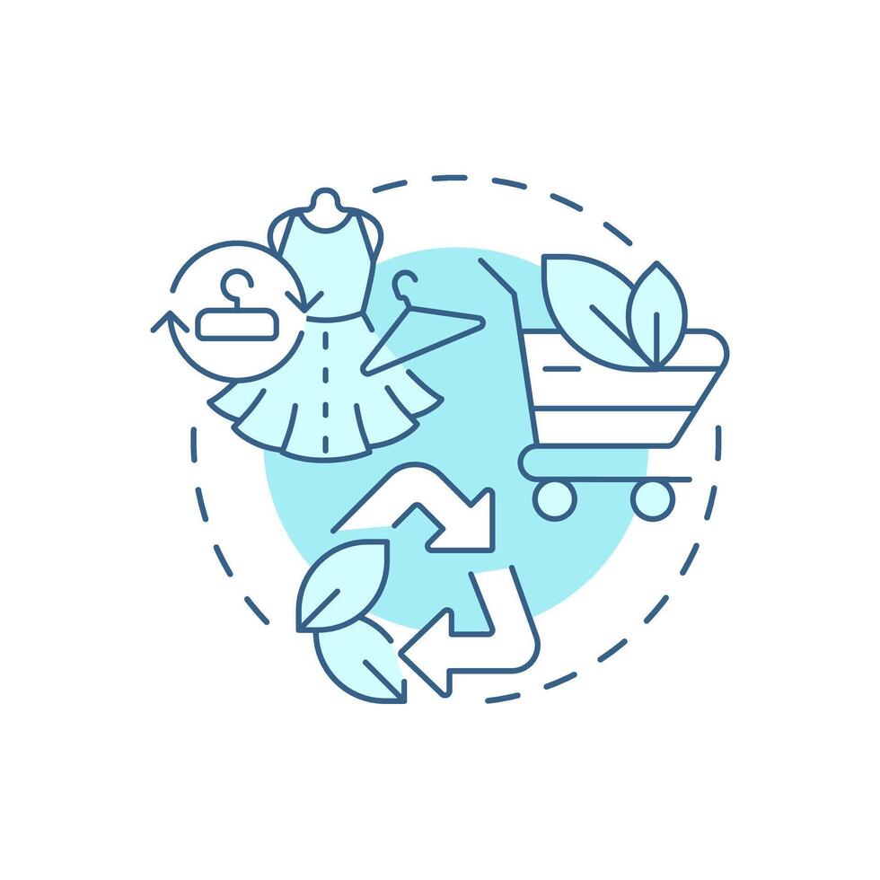Responsible consumption and production soft blue concept icon. Ecology preservation, recycling. Round shape line illustration. Abstract idea. Graphic design. Easy to use in infographic vector