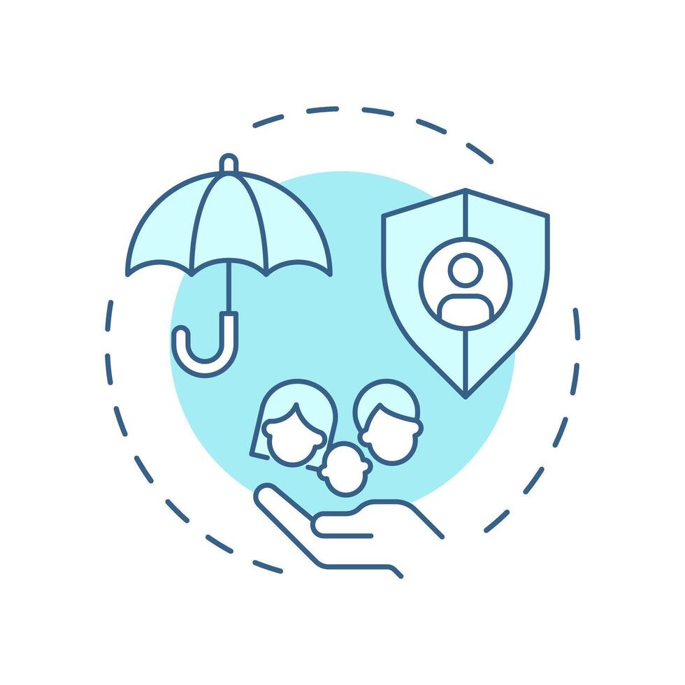 Social security right soft blue concept icon. Government finance, insurance policy. Round shape line illustration. Abstract idea. Graphic design. Easy to use in infographic, presentation vector