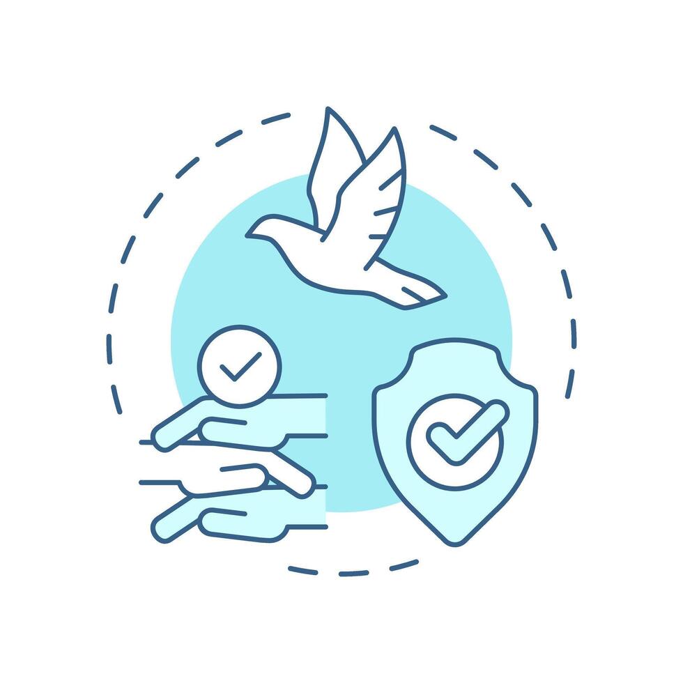 Fair social order soft blue concept icon. Social justice, equality. Law regulation. Round shape line illustration. Abstract idea. Graphic design. Easy to use in infographic, presentation vector