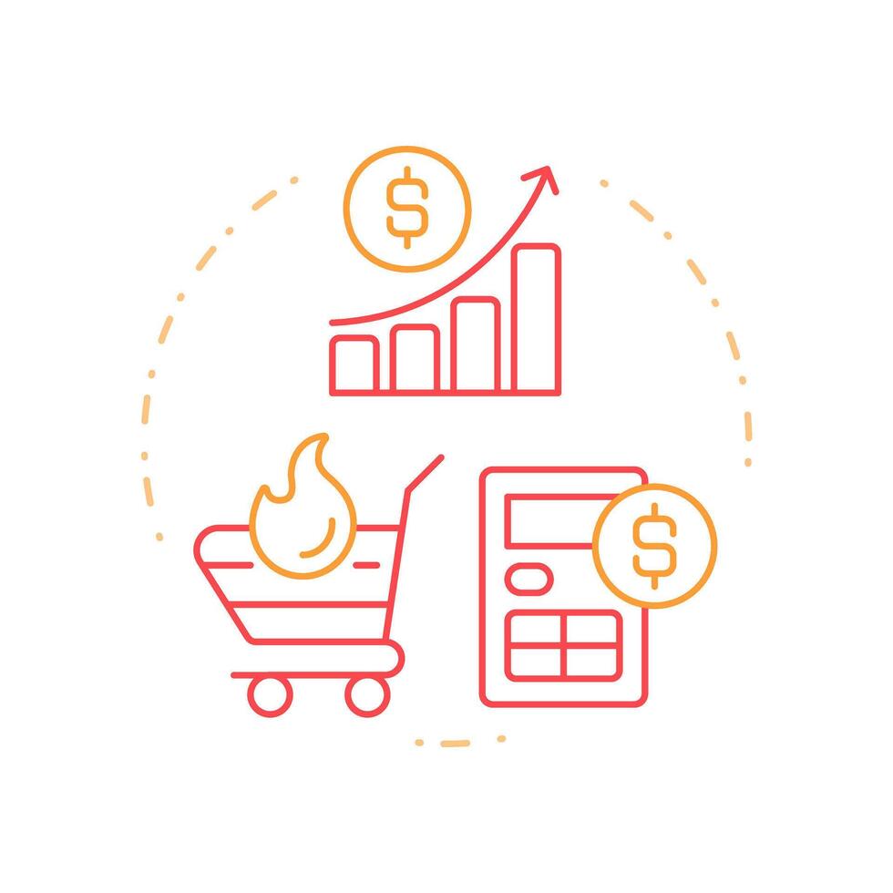 Yield management duo tone concept icon. Effective financial strategy. Restaurant business development. Round two color outline illustration. Abstract design. Easy to use in presentation vector