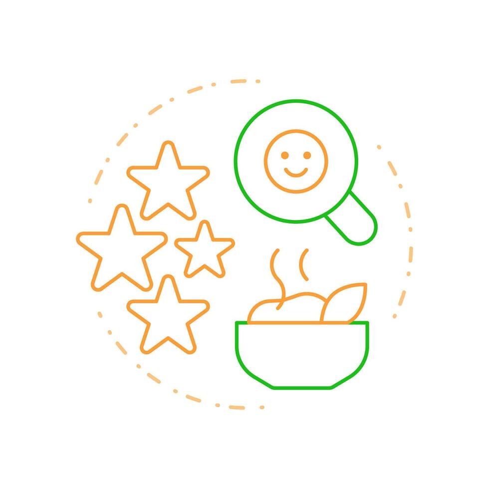Popularity of every dish duo tone concept icon. Analyzing restaurant sales data. Menu engineering. Round two color outline illustration. Abstract design. Easy to use in promotional material vector