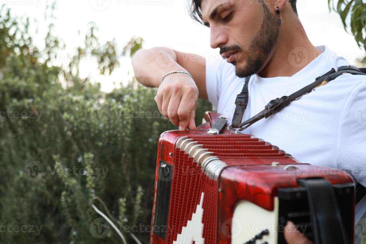 Closing An Accordion At The End Of A Performance photo