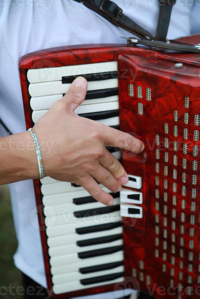Technique And Ability Of A Professional Accordion Player photo