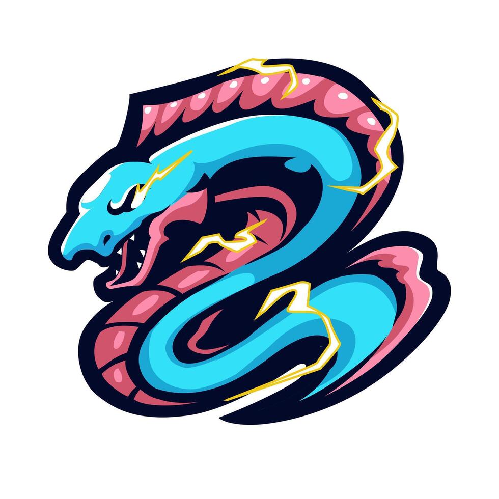electric eel cartoon mascot logo design vector