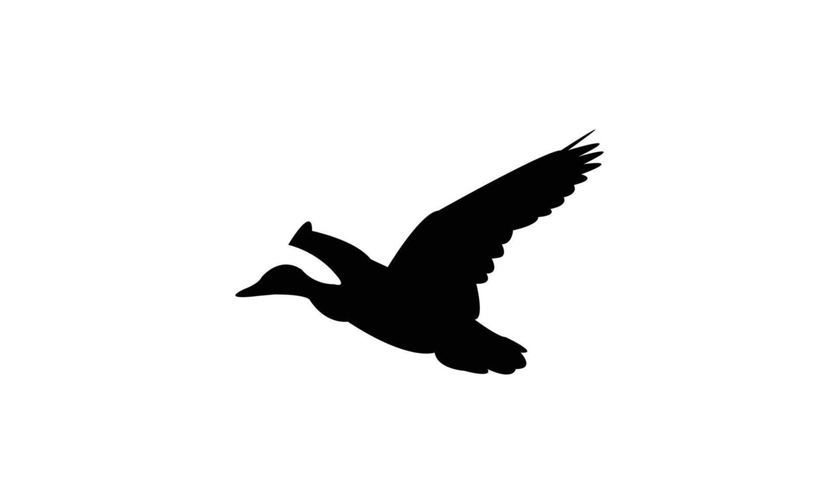 Flying Duck Bird Black Silhouette Design And Illustration. vector