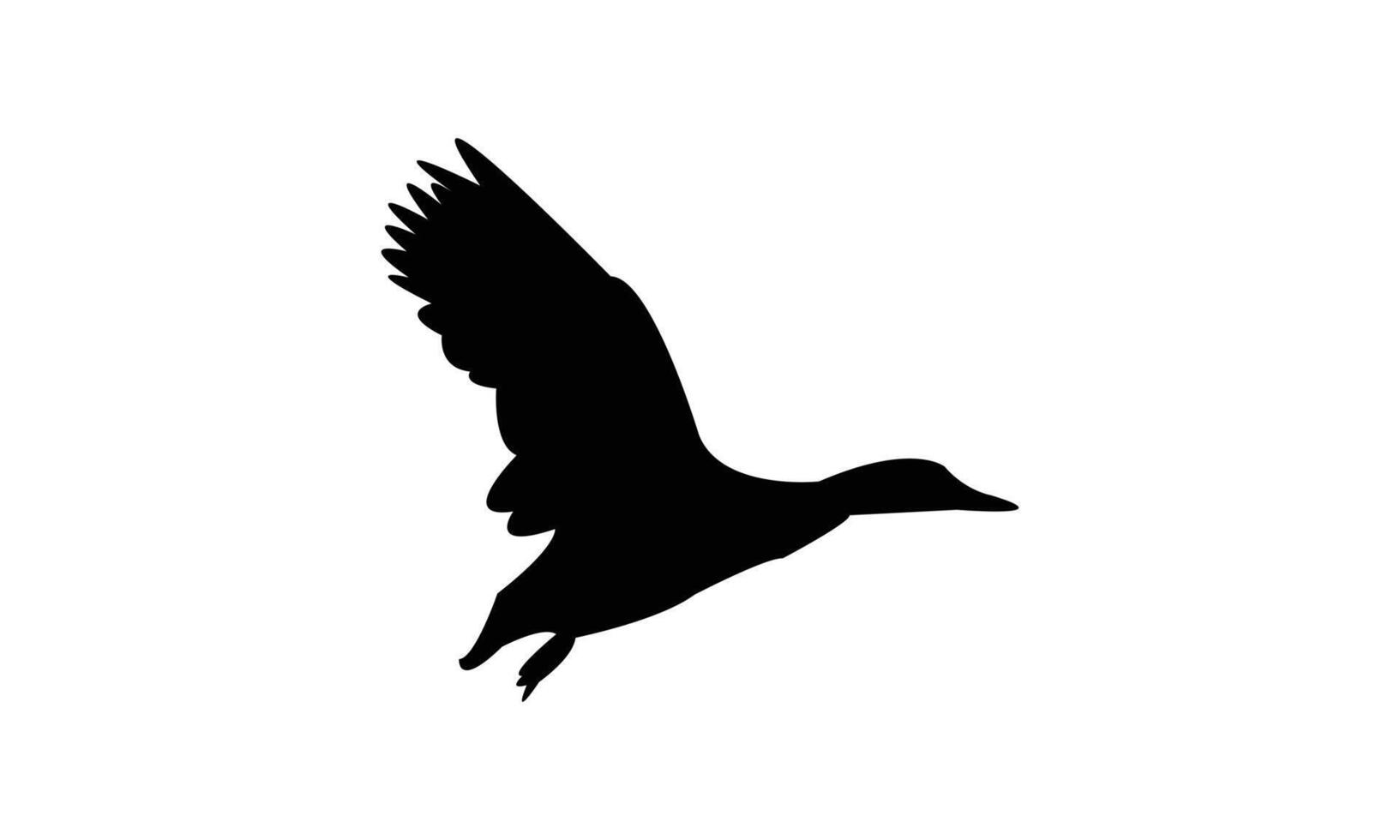 Flying Duck Bird Black Silhouette Design vector