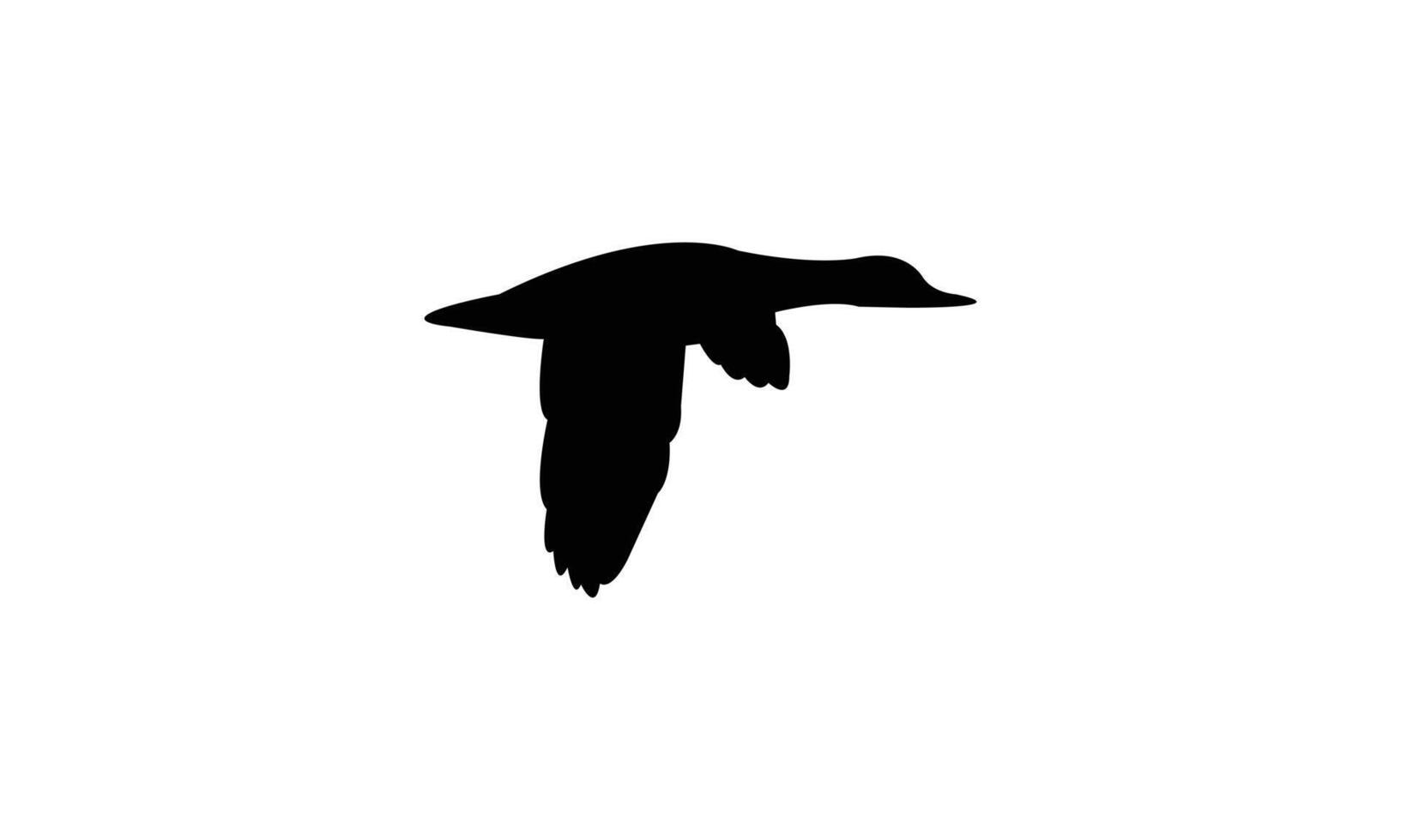 Flying Black Duck Bird Silhouette Design vector