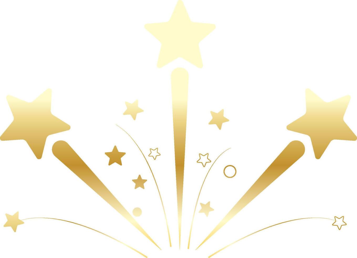 Gold Shooting stars and celebrations vector