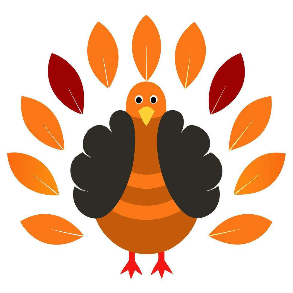 Unique turkey logo with art for creative festive branding. vector