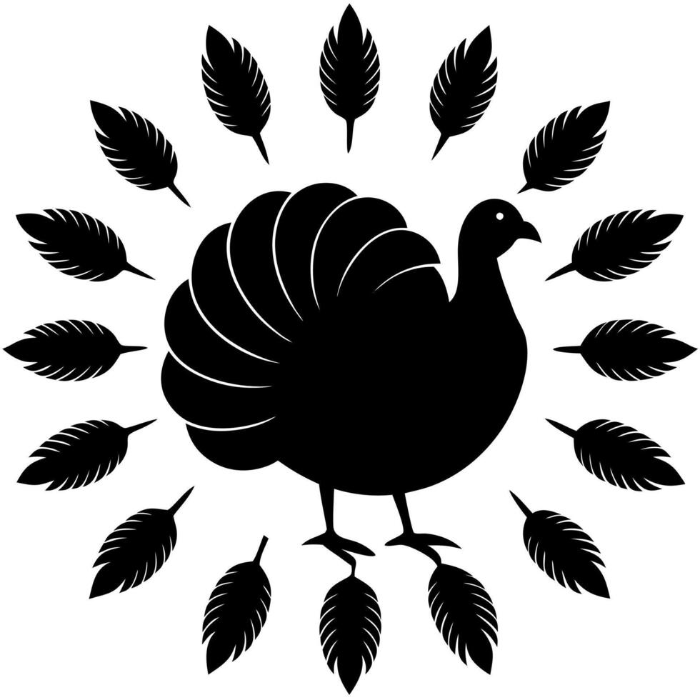 Rustic turkey with wreath design ideal for autumn and harvest projects. vector
