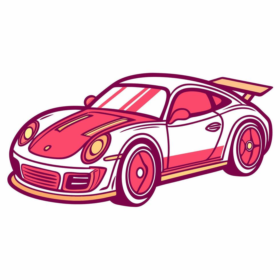 Colorful cartoon car graphic perfect for digital stickers vector