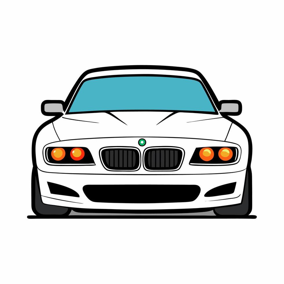 Animated car drawing to use as a creative car sticker or graphic. vector