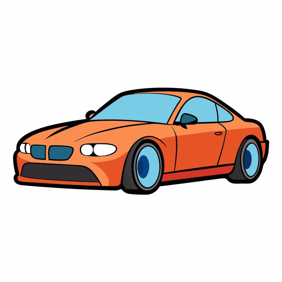 Stylish car art illustration ideal for sticker and decal designs. vector